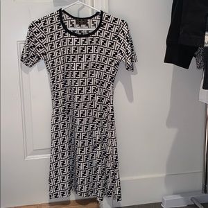 FENDI FF Zucca Logo Black & White dress (vintage)